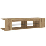 Tv-Benk Med Led-Lys Artisan Eik 135X39X30 Cm Konstruert Tre