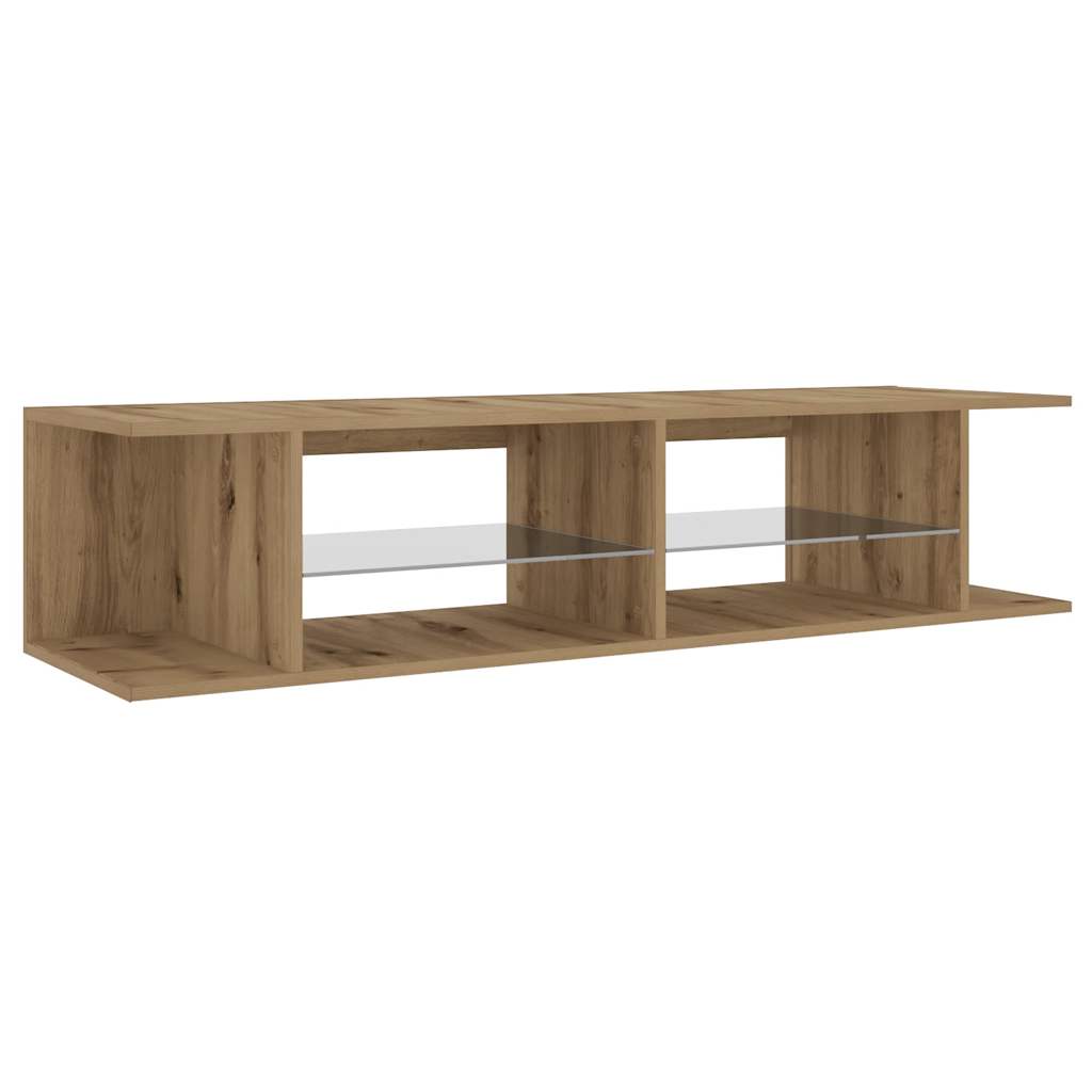 Tv-Benk Med Led-Lys Artisan Eik 135X39X30 Cm Konstruert Tre