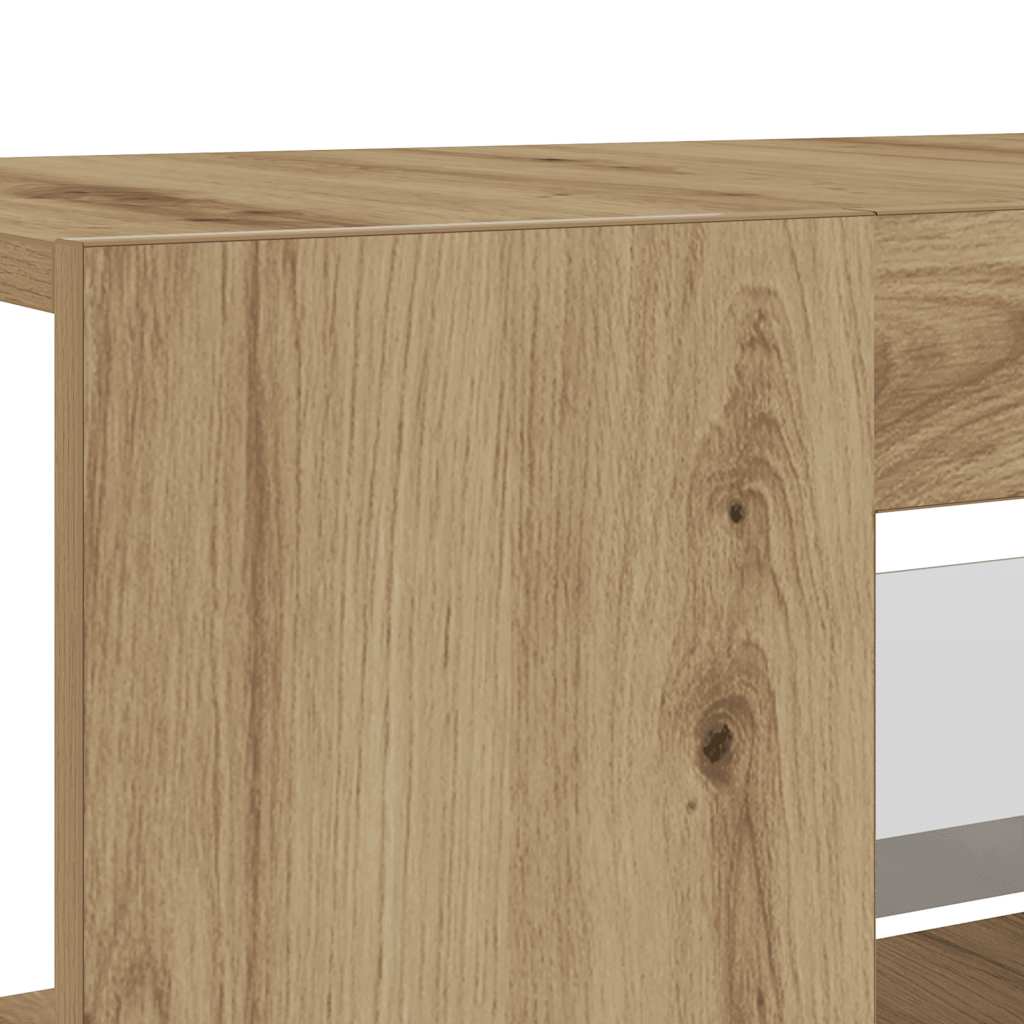 Tv-Benk Med Led-Lys Artisan Eik 135X39X30 Cm Konstruert Tre