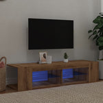 Tv-Benk Med Led-Lys Artisan Eik 135X39X30 Cm Konstruert Tre