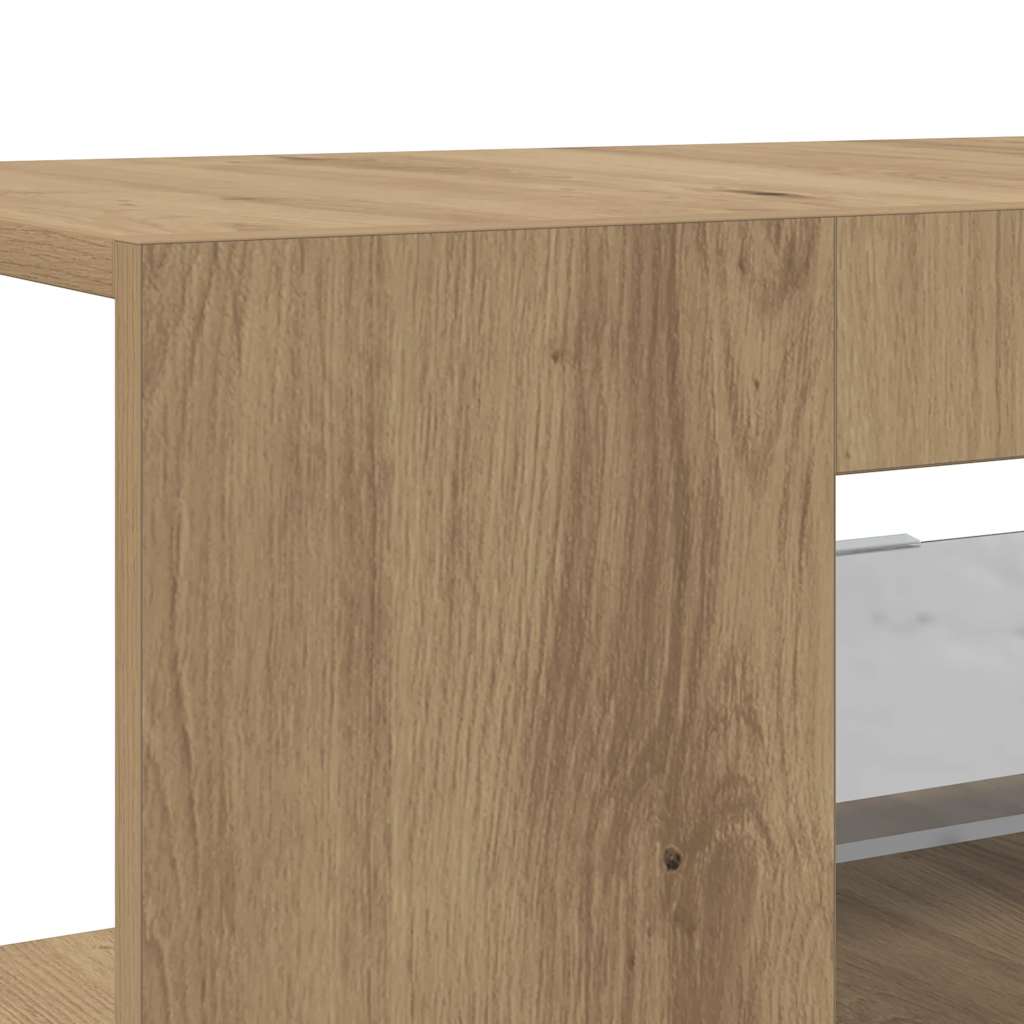 Tv-Benk Med Led-Lys Artisan Eik 90X39X30 Cm Konstruert Tre