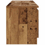 Tv-Benk Med Led-Lys Gammelt Tre 120X30X36 Cm Konstruert Tre