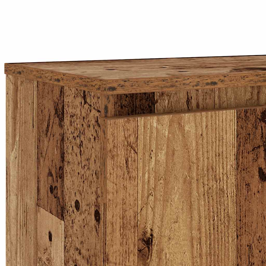 Tv-Benk Med Led-Lys Gammelt Tre 120X30X36 Cm Konstruert Tre