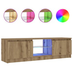 Tv-Benk Med Led-Lys Artisan Eik 120X30X36 Cm Konstruert Tre