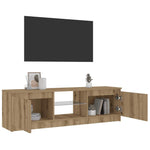 Tv-Benk Med Led-Lys Artisan Eik 120X30X36 Cm Konstruert Tre