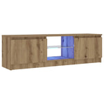Tv-Benk Med Led-Lys Artisan Eik 120X30X36 Cm Konstruert Tre