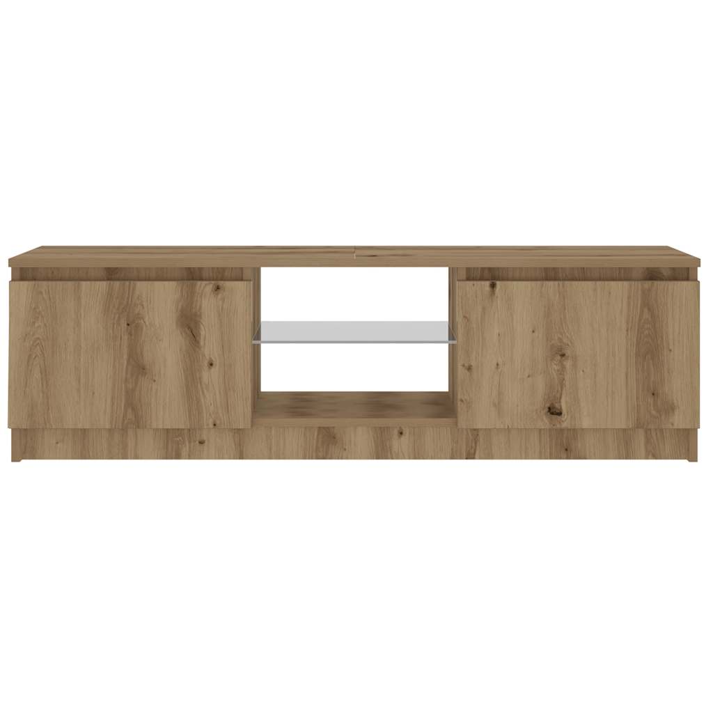 Tv-Benk Med Led-Lys Artisan Eik 120X30X36 Cm Konstruert Tre