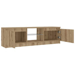 Tv-Benk Med Led-Lys Artisan Eik 120X30X36 Cm Konstruert Tre