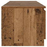 Tv-Benk Med Led-Lys Gammelt Tre 140X40X36 Cm Konstruert Tre