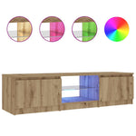 Tv-Benk Med Led-Lys Artisan Eik 140X40X36 Cm Konstruert Tre