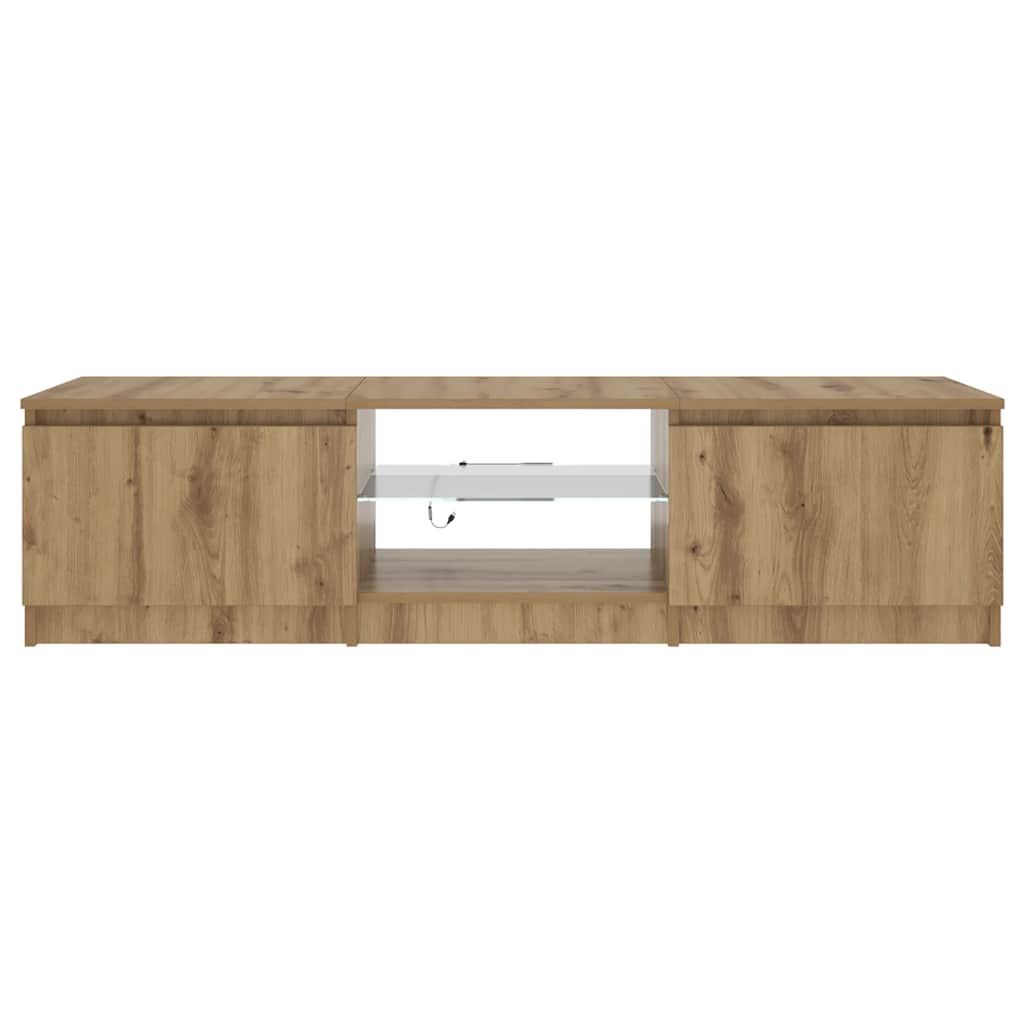 Tv-Benk Med Led-Lys Artisan Eik 140X40X36 Cm Konstruert Tre