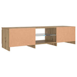 Tv-Benk Med Led-Lys Artisan Eik 140X40X36 Cm Konstruert Tre