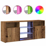 Tv-Benk Med Led-Lys Gammelt Tre 120X30X50 Cm Konstruert Tre