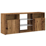Tv-Benk Med Led-Lys Gammelt Tre 120X30X50 Cm Konstruert Tre