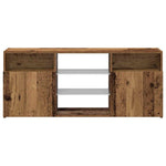 Tv-Benk Med Led-Lys Gammelt Tre 120X30X50 Cm Konstruert Tre