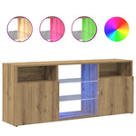 Tv-Benk Med Led-Lys Artisan Eik 120X30X50 Cm Konstruert Tre