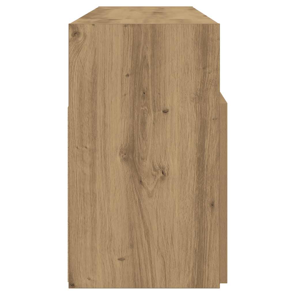 Tv-Benk Med Led-Lys Artisan Eik 120X30X50 Cm Konstruert Tre
