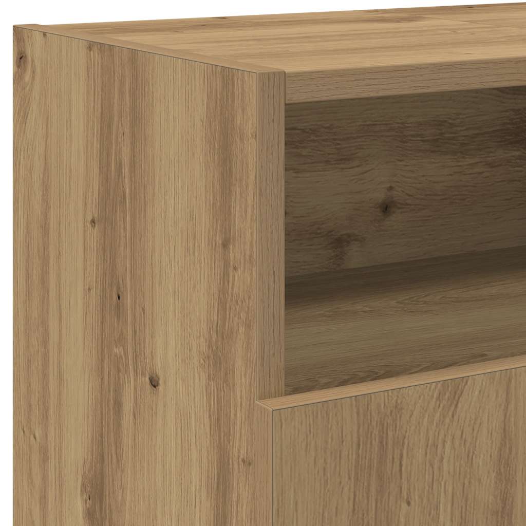 Tv-Benk Med Led-Lys Artisan Eik 120X30X50 Cm Konstruert Tre