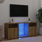 Tv-Benk Med Led-Lys Artisan Eik 120X30X50 Cm Konstruert Tre