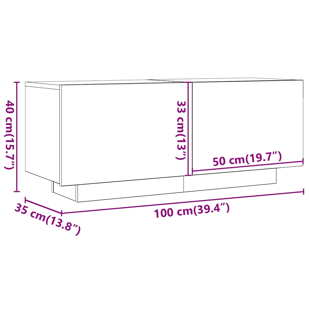 Tv-Benk Gammelt Tre 100X35X40 Cm Konstruert Tre