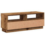 Tv-Benk Med Led-Lys Gammelt Tre 100X35X40 Cm Konstruert Tre