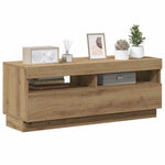 Tv-Benk Med Led-Lys Artisan Eik 100X35X40 Cm Konstruert Tre