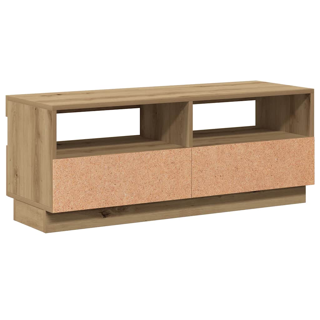 Tv-Benk Med Led-Lys Artisan Eik 100X35X40 Cm Konstruert Tre