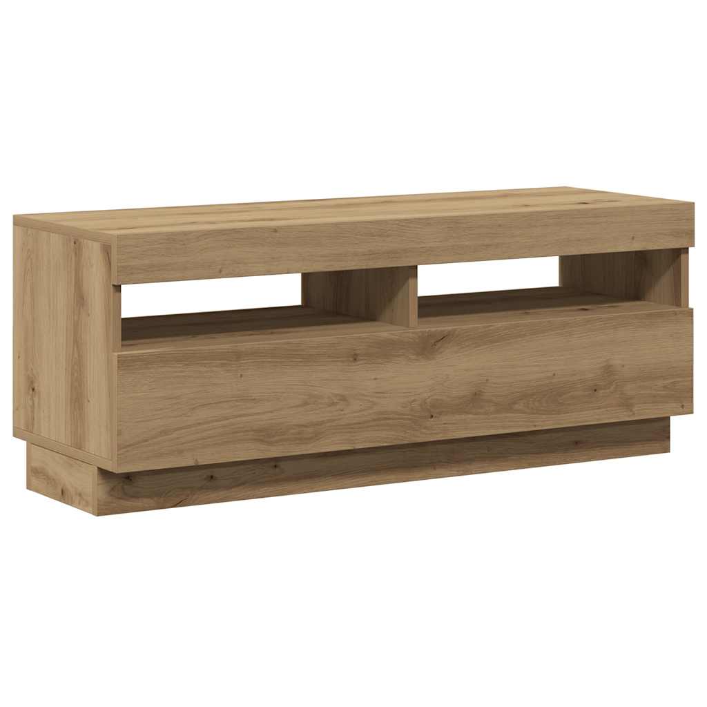 Tv-Benk Med Led-Lys Artisan Eik 100X35X40 Cm Konstruert Tre