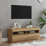 Tv-Benk Med Led-Lys Artisan Eik 100X35X40 Cm Konstruert Tre