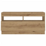 Tv-Benk Med Led-Lys Artisan Eik 80X35X40 Cm Konstruert Tre