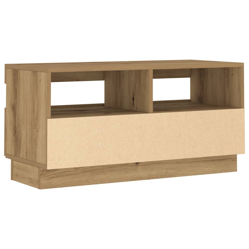 Tv-Benk Med Led-Lys Artisan Eik 80X35X40 Cm Konstruert Tre