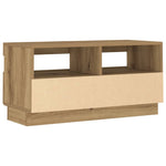 Tv-Benk Med Led-Lys Artisan Eik 80X35X40 Cm Konstruert Tre
