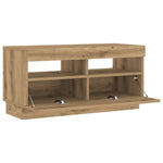 Tv-Benk Med Led-Lys Artisan Eik 80X35X40 Cm Konstruert Tre