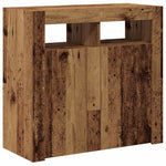 Skjenk Med Led-Lys Gammelt Tre 80X35X75 Cm Konstruert Tre