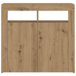 Skjenk Med Led-Lys Artisan Eik 80X35X75 Cm Konstruert Tre