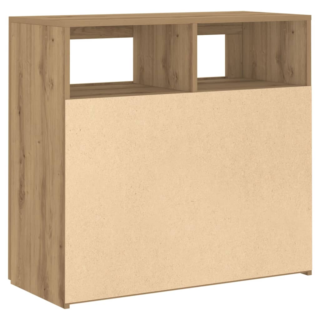 Skjenk Med Led-Lys Artisan Eik 80X35X75 Cm Konstruert Tre