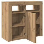 Skjenk Med Led-Lys Artisan Eik 80X35X75 Cm Konstruert Tre