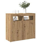 Skjenk Med Led-Lys Artisan Eik 80X35X75 Cm Konstruert Tre