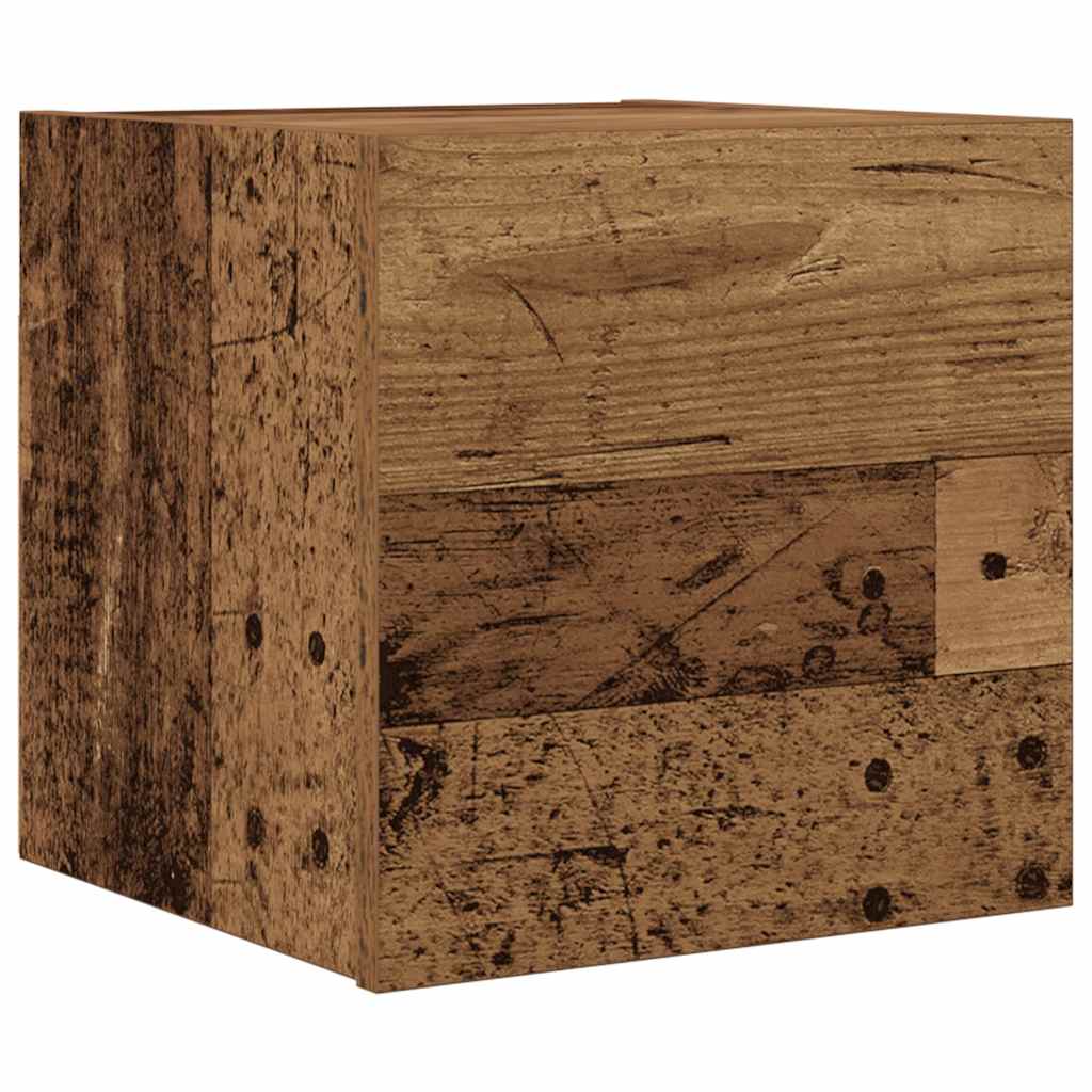 Vegghengt Tv-Benk Gammelt Tre 30,5X30X30 Cm