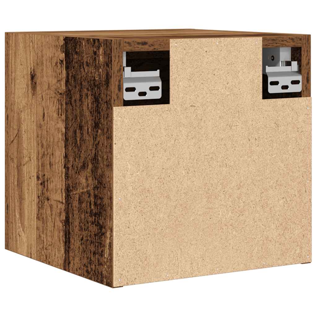 Vegghengt Tv-Benk Gammelt Tre 30,5X30X30 Cm