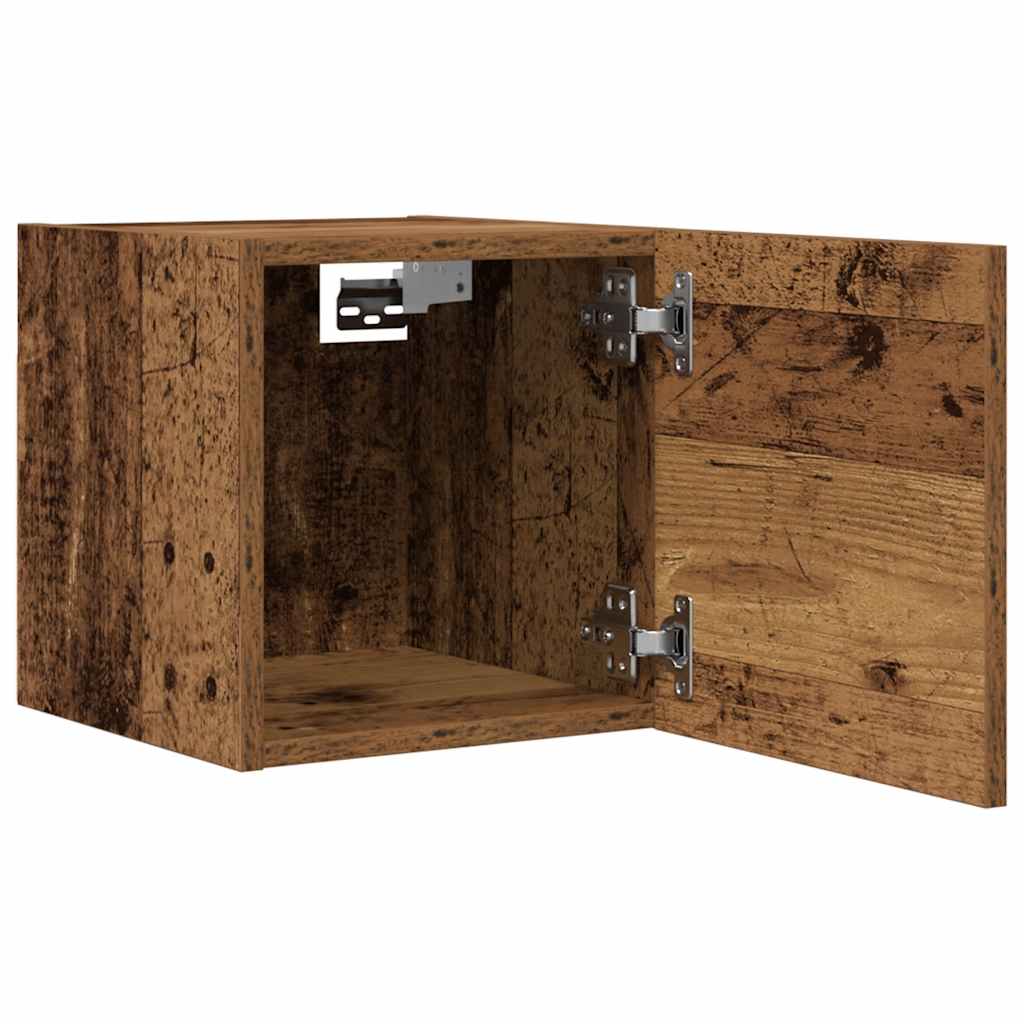 Vegghengt Tv-Benk Gammelt Tre 30,5X30X30 Cm
