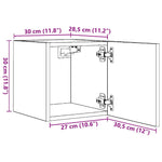 Vegghengt Tv-Benk Gammelt Tre 30,5X30X30 Cm