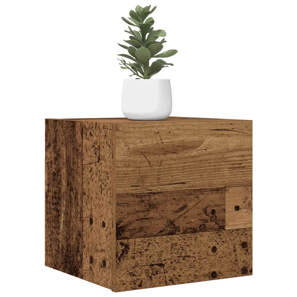 Vegghengt Tv-Benk Gammelt Tre 30,5X30X30 Cm