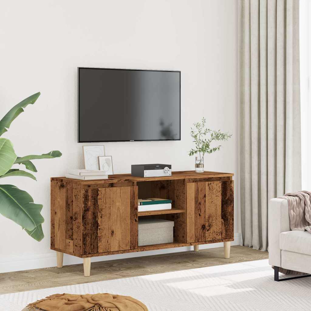 Tv-Benk Gammelt Tre 102X35X50 Cm Konstruert Tre