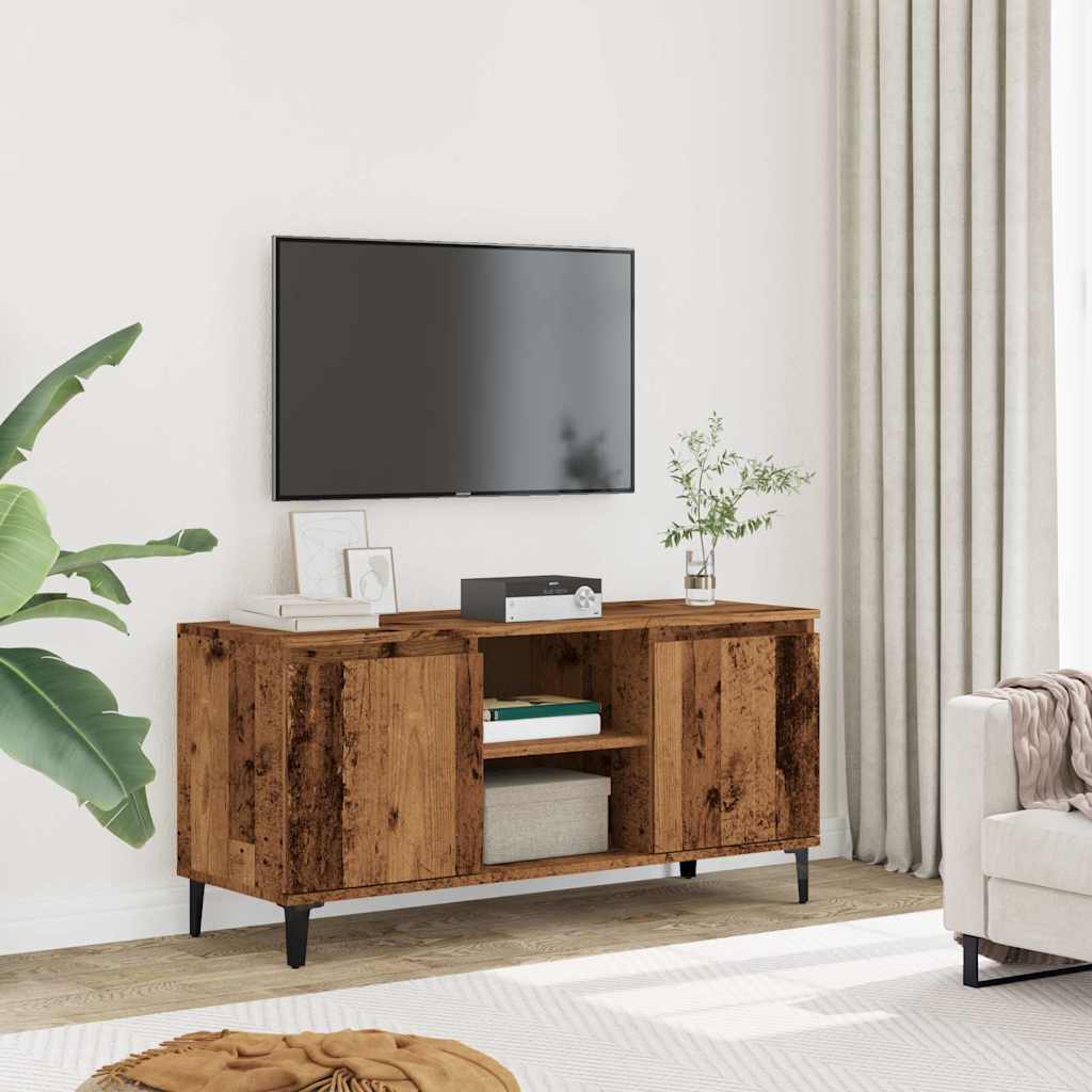 Tv-Benk Gammelt Tre 102X35X50 Cm Konstruert Tre
