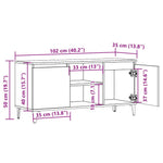 Tv-Benk Gammelt Tre 102X35X50 Cm Konstruert Tre