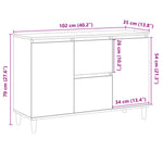 Skjenk Gammelt Tre 102X35X70 Cm Konstruert Tre