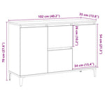 Skjenk Artisan Eik 102X35X70 Cm Konstruert Tre