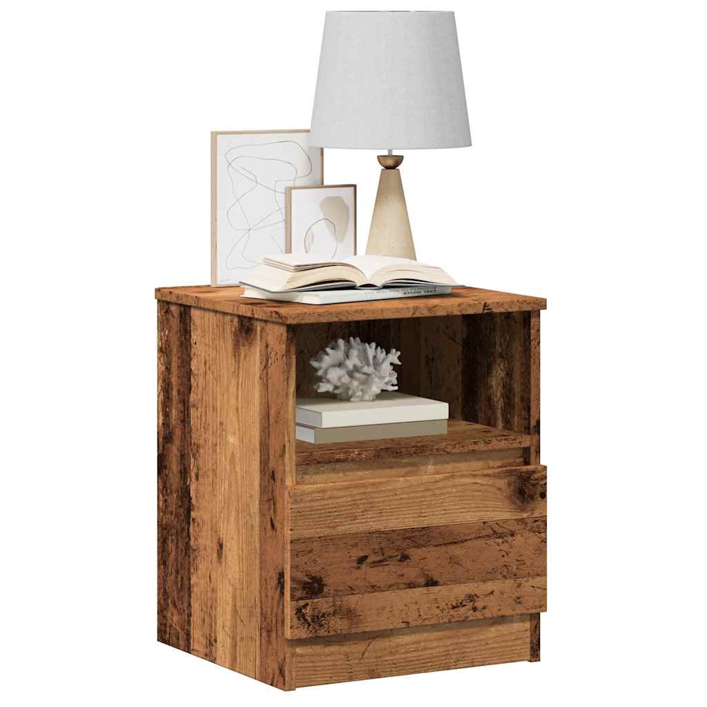 Nattbord Gammelt Tre 40X40X50 Cm Konstruert Tre