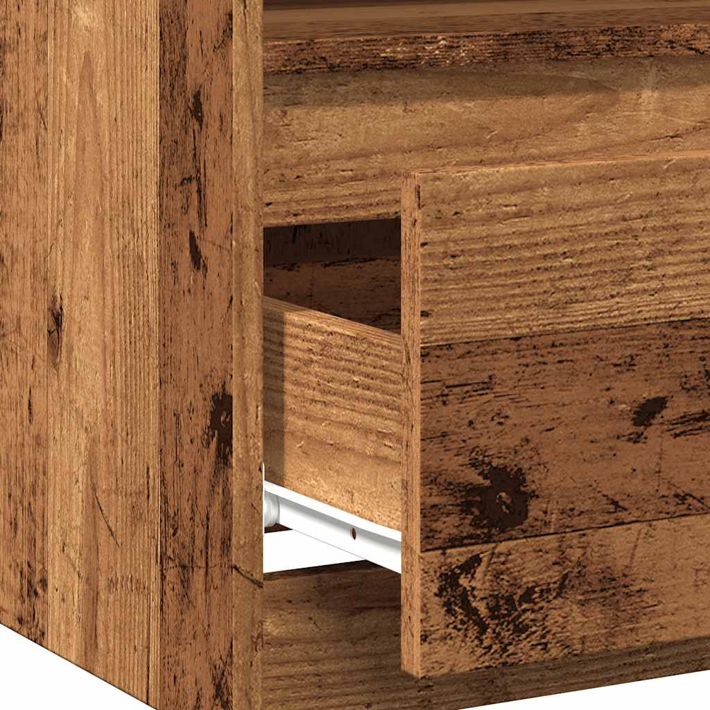 Nattbord Gammelt Tre 40X40X50 Cm Konstruert Tre